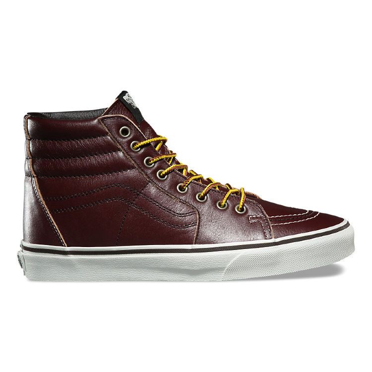 Кожаные кеды Vans SK8-HI GROUNDBRKRS VA38GEOE5 бордовые