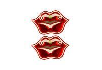 Аксессуары крылья губы для кед  LACE Shwings LIPS 10108 красные