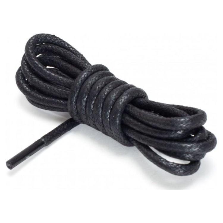 Шнурки BERGAL 8156000 круглые вощённые, толстые 150 cm черные
