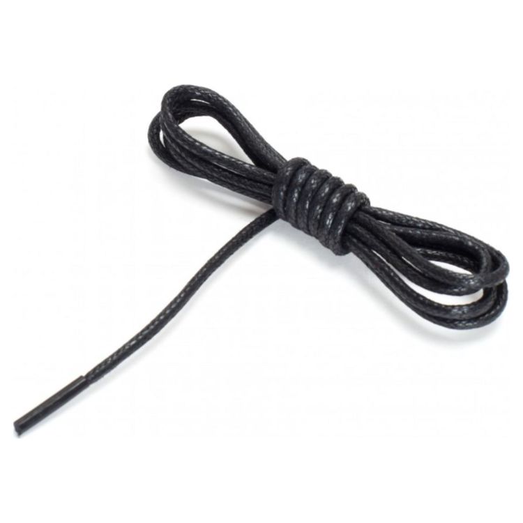 Шнурки BERGAL 8096000 круглые вощённые, тонкие 150 cm черные