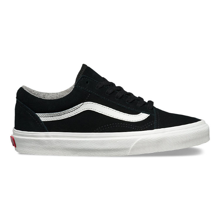 Кожаные кеды Vans Old Skool (Varsity Suede) V004OJJTA черные