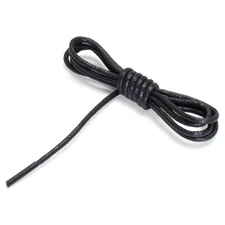 Шнурки BERGAL 8095000 круглые вощённые, тонкие 120 cm черные